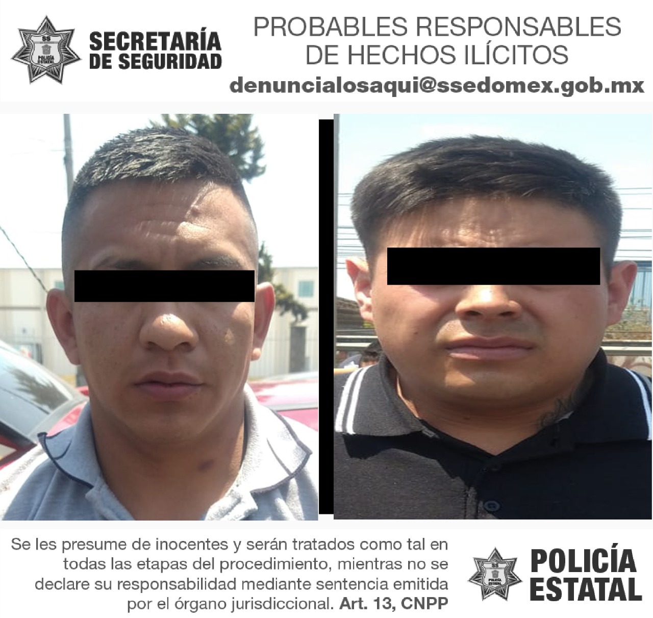 Aprehenden a cuatro sujetos por robo y portación de armas en San Mateo