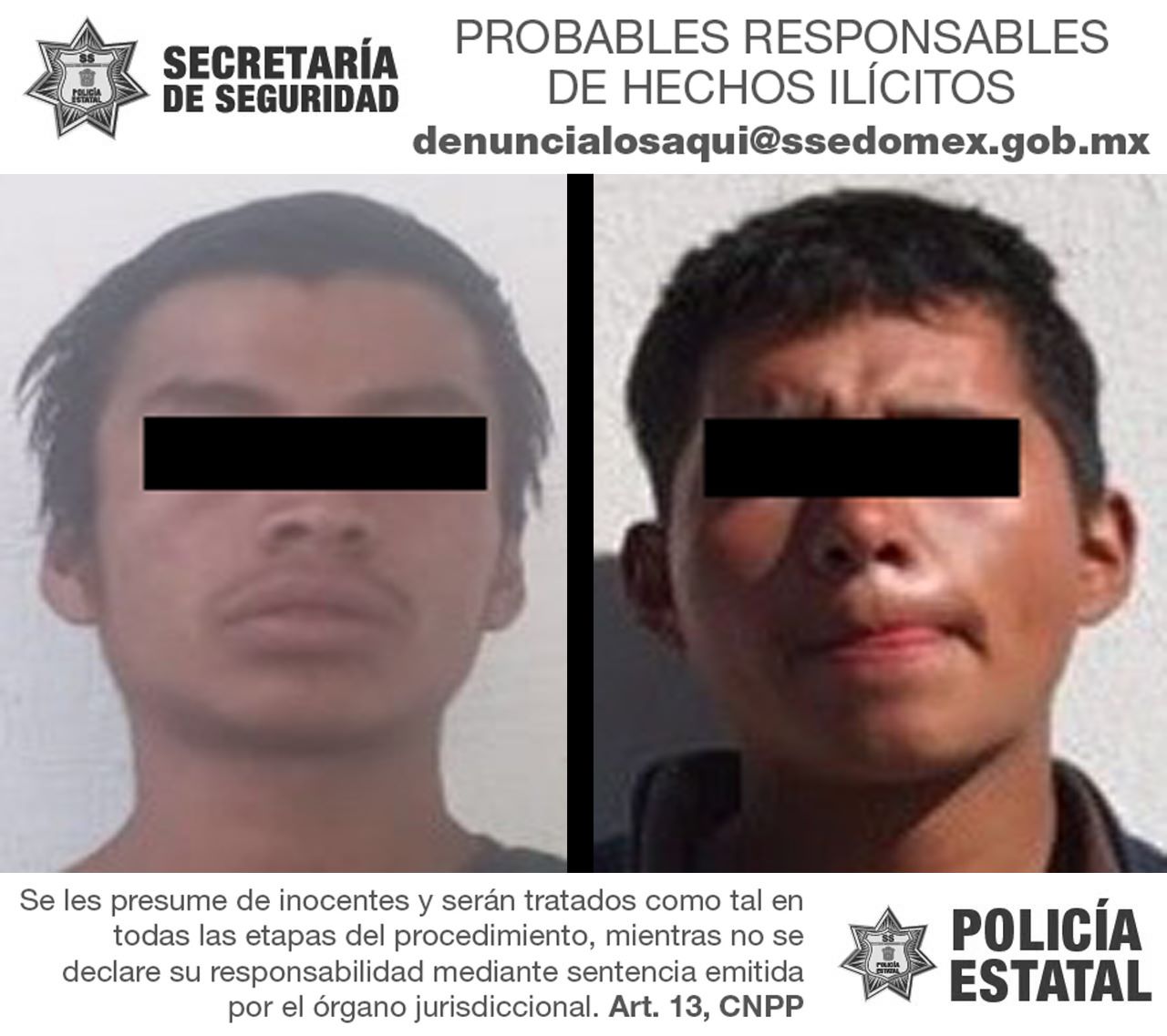 SS Detiene En La Paz A Dos Implicados En Robo Con Violencia