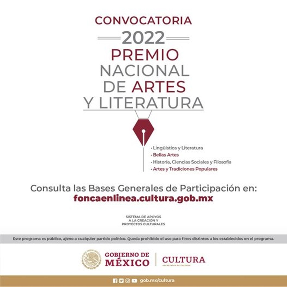 Participa en la convocatoria Premio Nacional de Artes y Literatura 2022