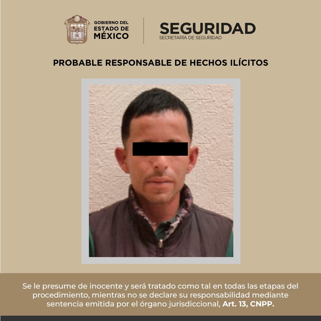 SS detiene en Chalco a un hombre por posibles delitos contra la salud