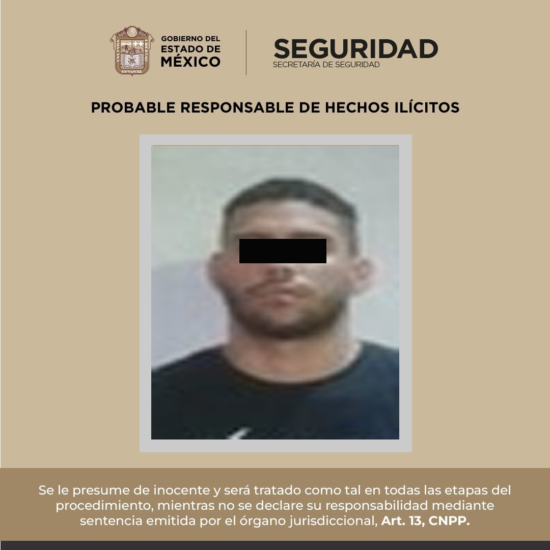 Detienen a implicado en el delito de robo en Metepec