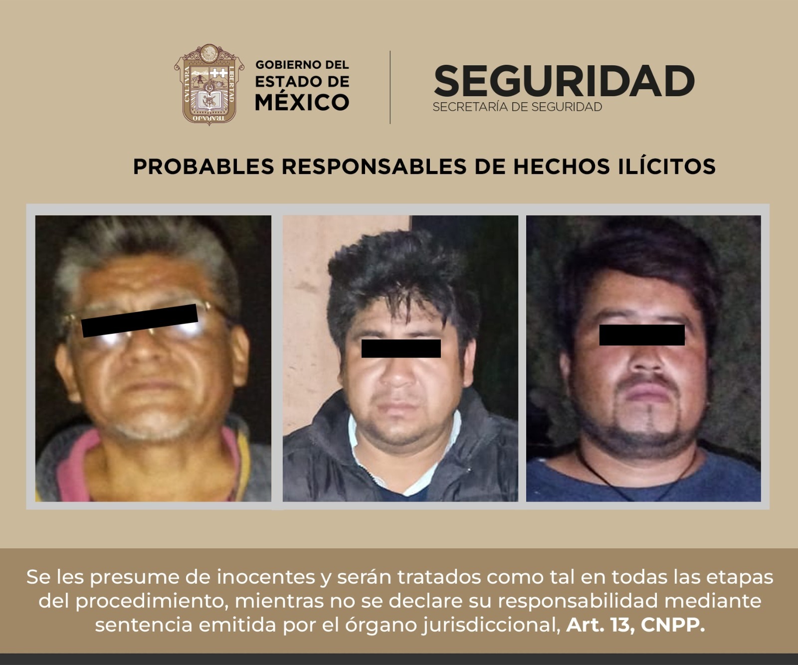 Detienen a tres individuos por posesión de armas de fuego en Almoya de Juárez