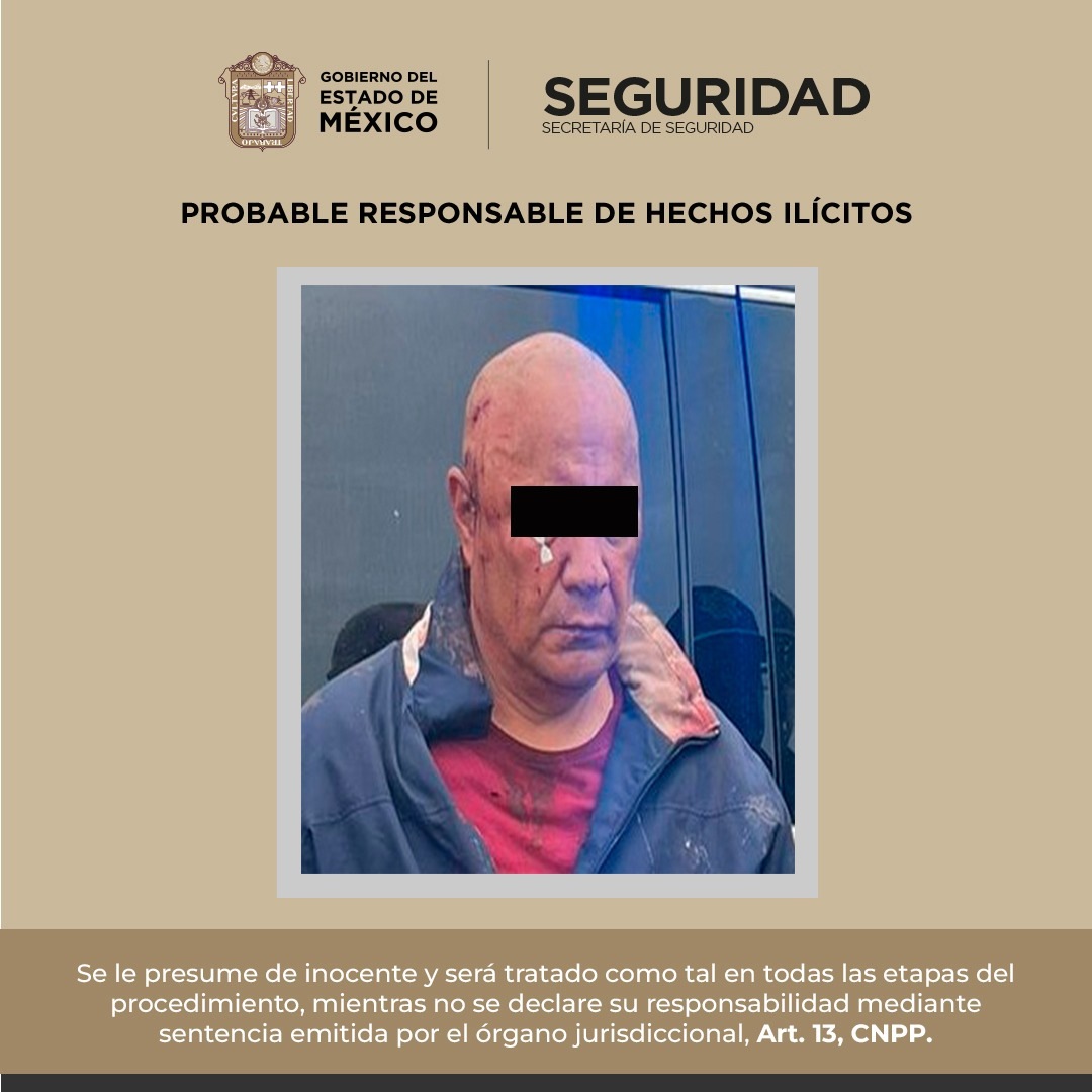 Detienen a presunto responsable de ataque con arma de fuego en Toluca