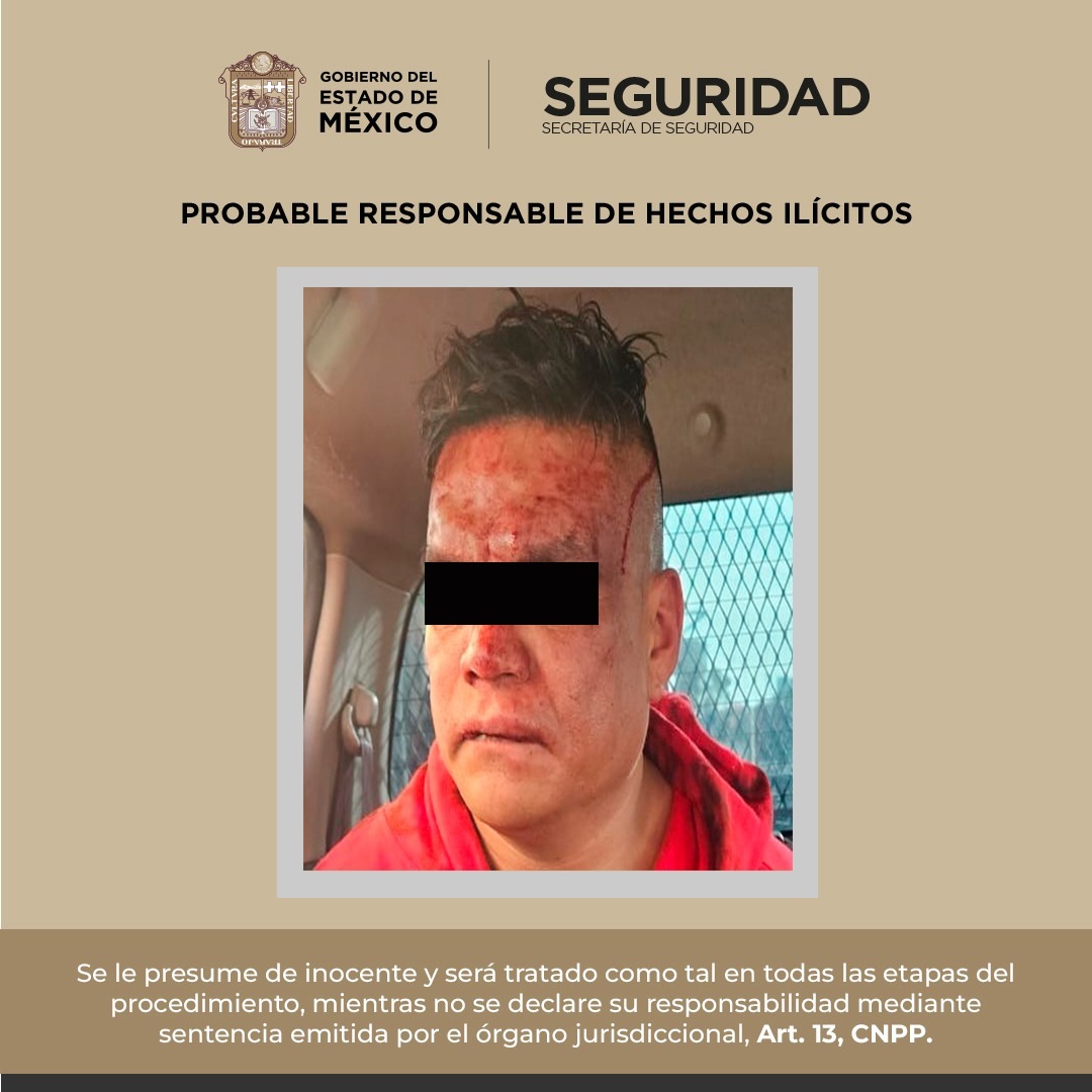 Detienen a posible responsable de robo con violencia en Chimalhuacán