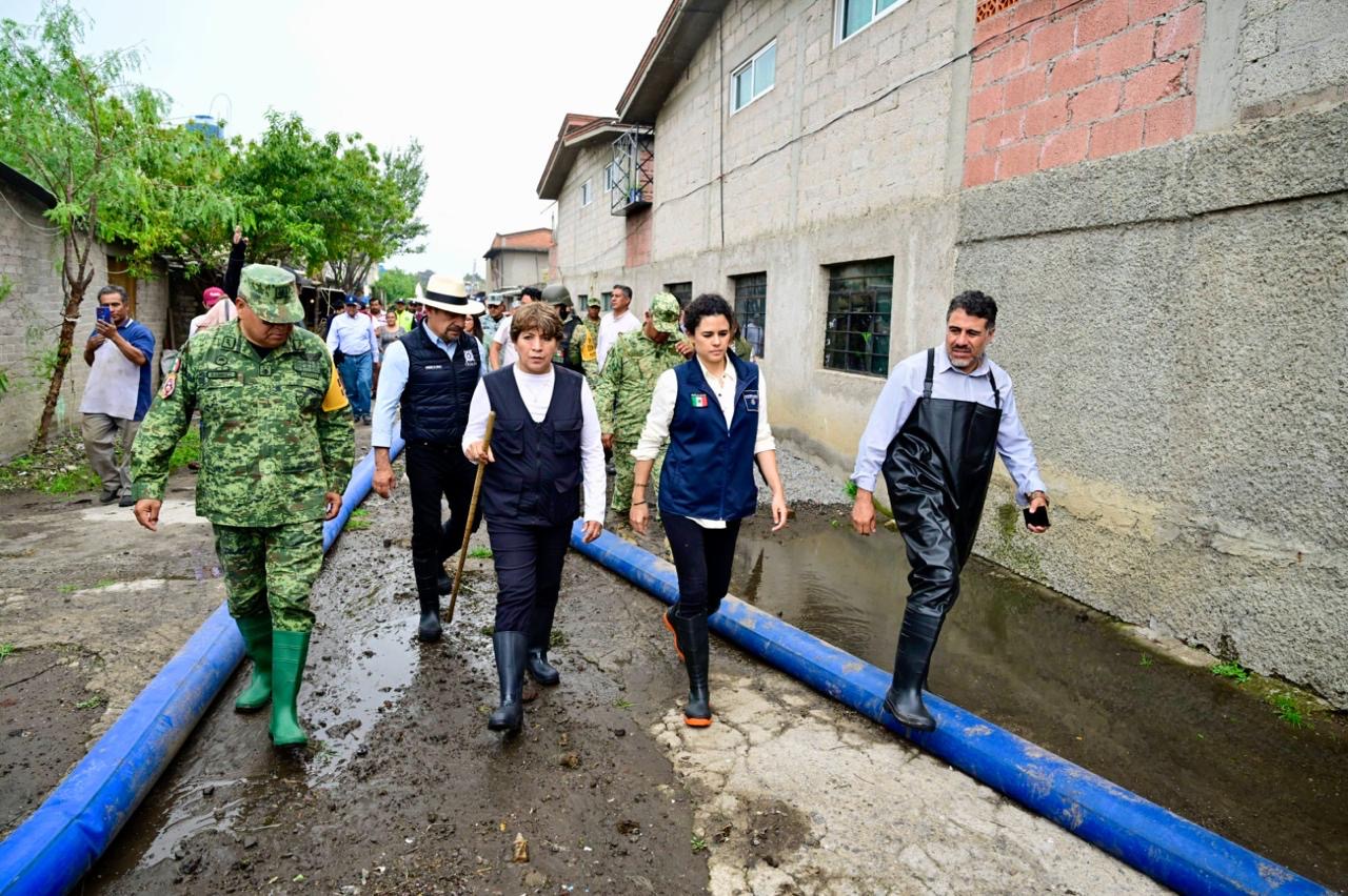 Secretaria de Gobernación Luisa María Alcalde y Delfina Gómez supervisan obras en Chalco