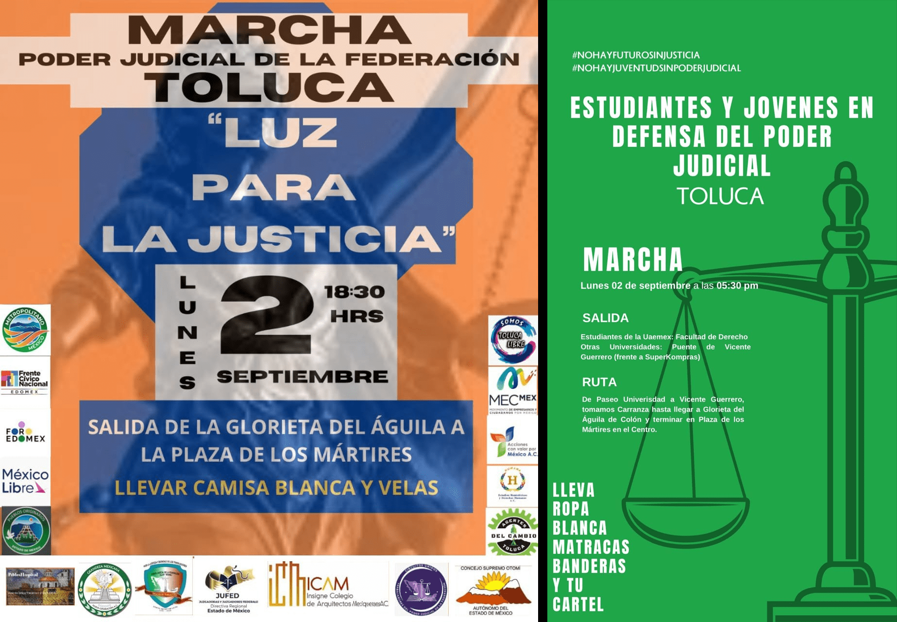 Jueces realizarán “Marcha Luz para la Justicia” en Toluca