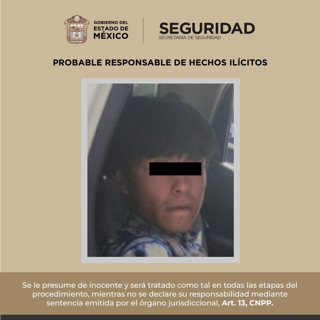 Logran detención de implicado en el robo de vehículo en Ecatepec