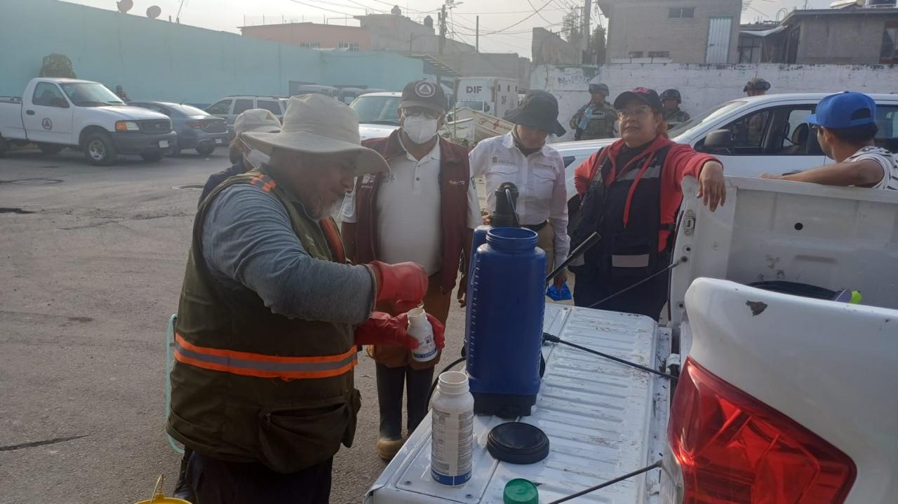 Gobierno del Edoméx comienza la desinfección en cisternas y casas en Chalco