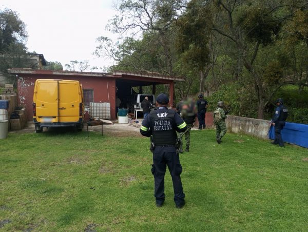 SS, Sedena y FGJEM aseguran en Nicolás Romero inmueble donde al parecer se fabricaban sustancias ilegales