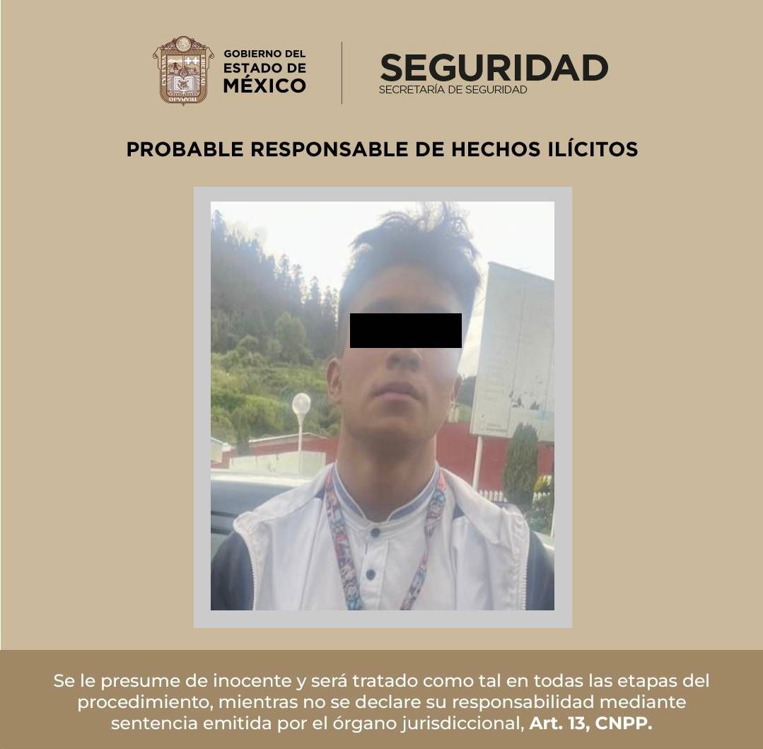 SS detiene a responsable del delito de homicidio en Santiago Tianguistenco