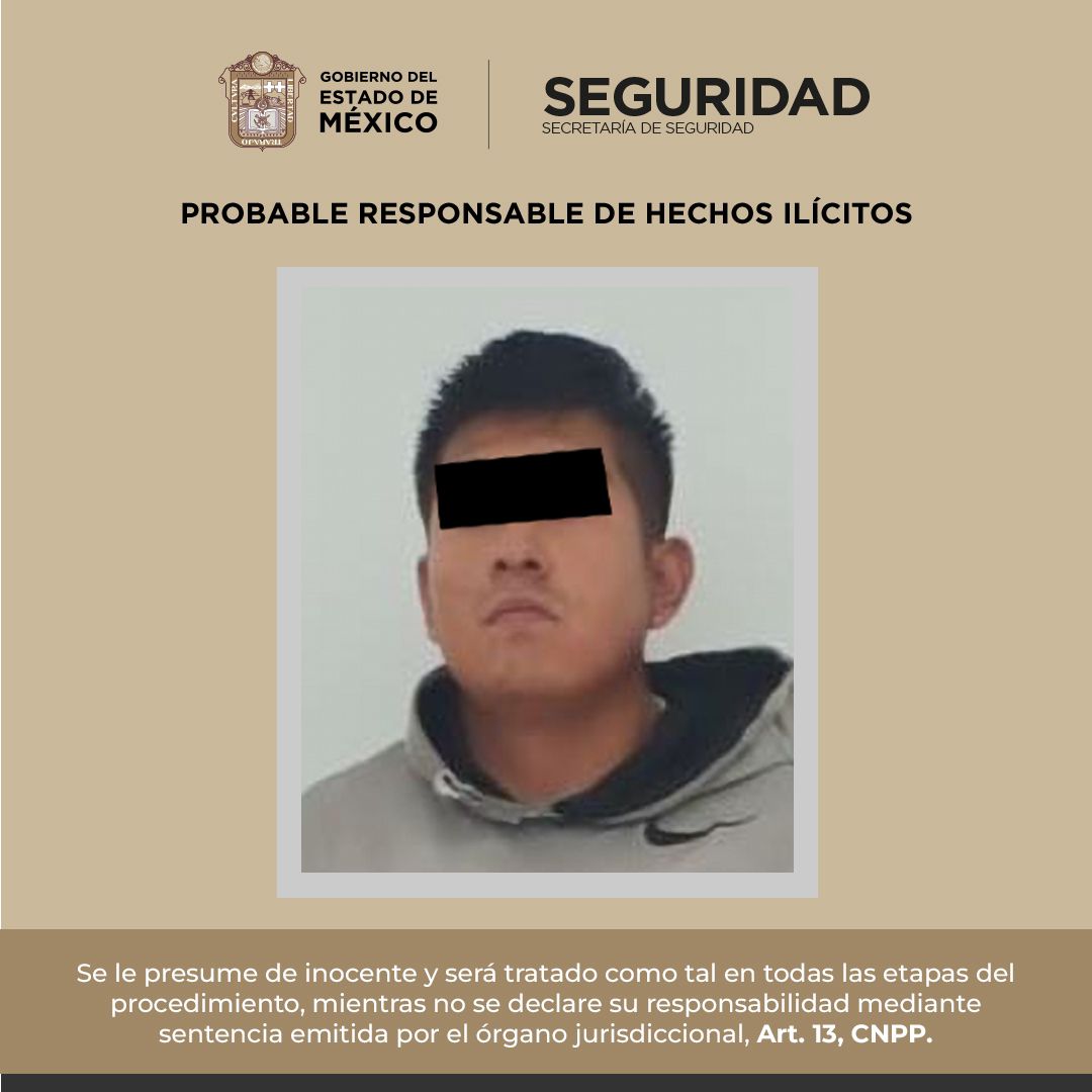 Detienen a posible implicado en delitos contra la salud en Naucalpan