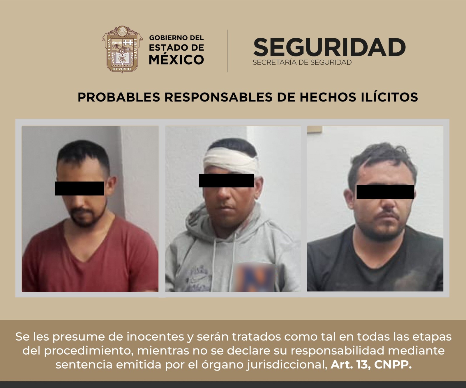 Detienen a tres probables implicados en robo a transporte de carga en Jilotepec