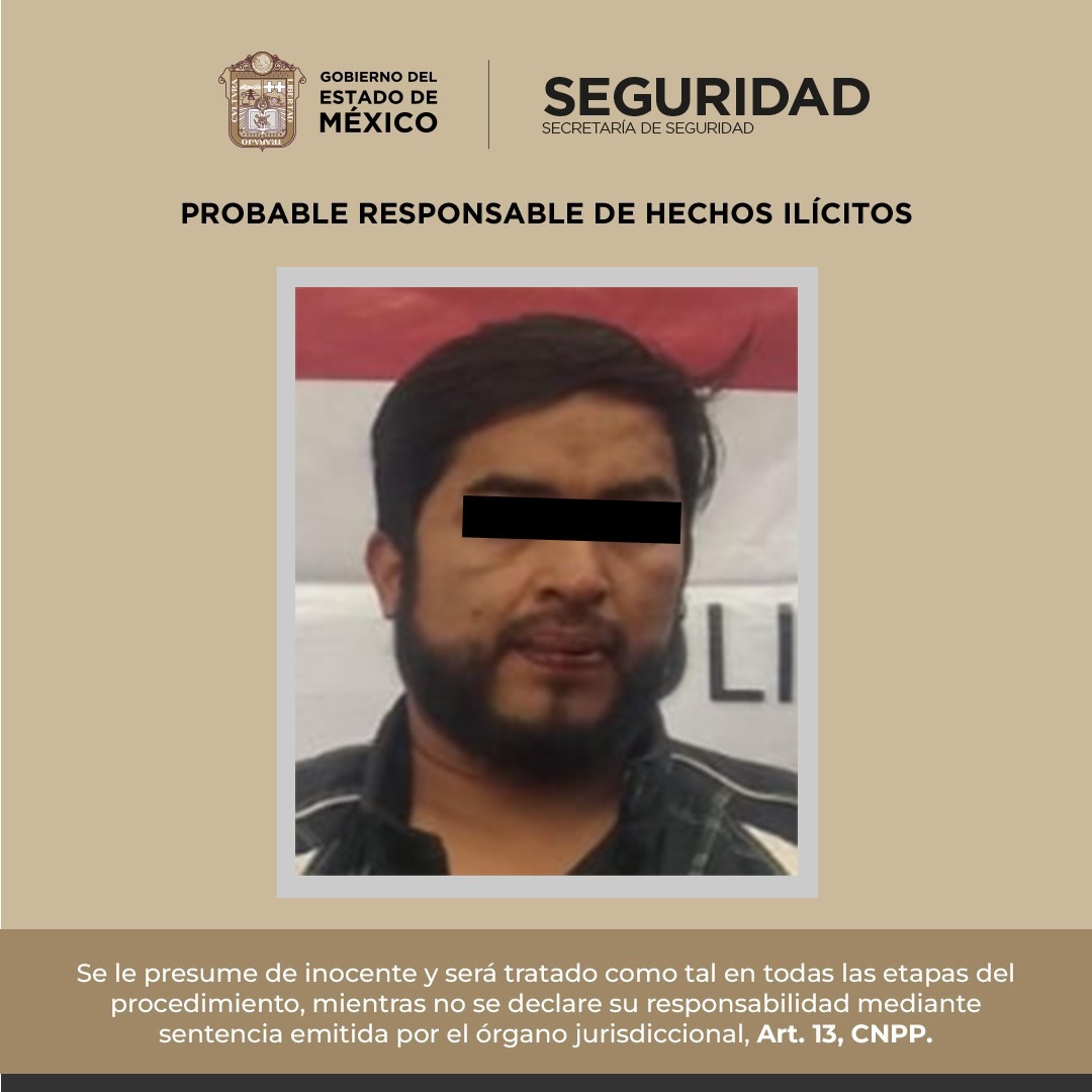 Detienen a presunto implicado en robo a comercio en Metepec