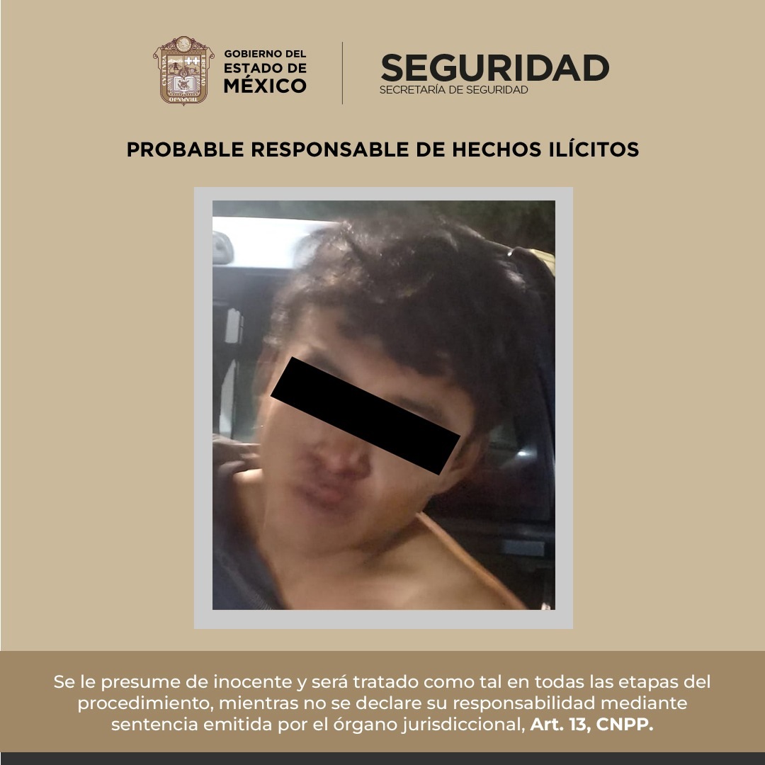 Detienen a probable involucrado en robo a casa habitación en Ixtlahuaca